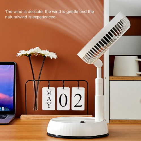 Le ventilateur télescopique pliable portable de 8 pouces peut secouer la tête avec minuterie et télécommande (blanc 6000 mAh) SH001A184-08