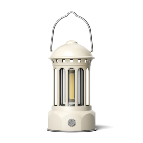 Modèle de batterie COB Lampe de camping extérieure portable Atmosphère Lampe de tente Lampe rétro, Taille: Petit Beige SH7501932-07