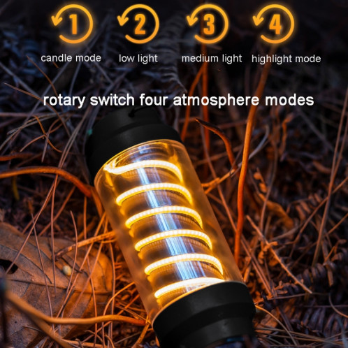 Lampe à spirale de camping en plein air éclairage étanche lampe suspendue de tente multifonctionnelle (gris clair) SH801A1327-07