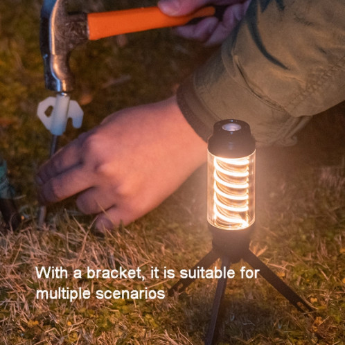 Lampe à spirale de camping en plein air éclairage étanche lampe suspendue de tente multifonctionnelle (gris clair) SH801A1327-07
