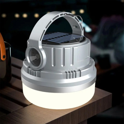 Lumière de tente solaire M10 avec alimentation Portable, lumière de Camping portative, lumières d'ambiance Vintage d'extérieur (gris) SH901B1535-017