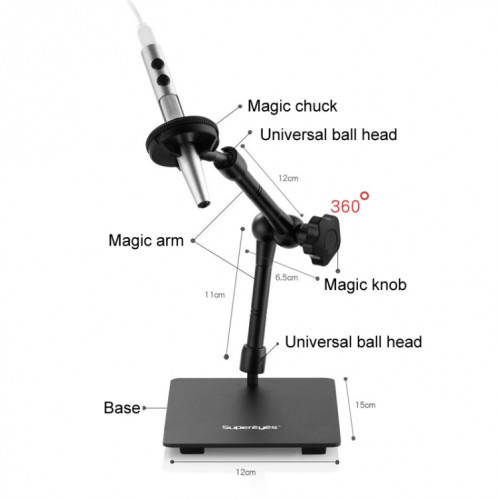 Dermatoscope grossissant pour microscope électronique numérique de 5 millions, spécification : support B008 + Z001 + écran de 10 pouces SH31091955-011