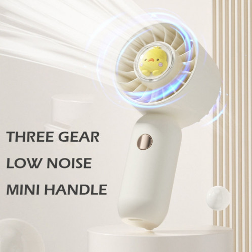 La main tient un petit ventilateur de poche portable, style : version rose avec placage par pulvérisation. SH4105485-010