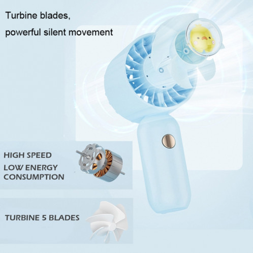 La main tient un petit ventilateur portable Mini ventilateur de poche, style : version de placage vert. SH4107828-010