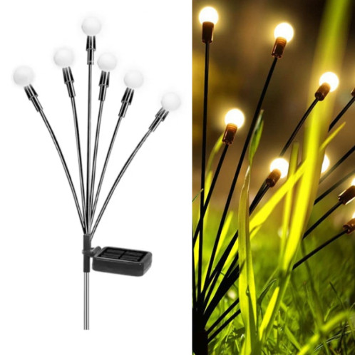 La luciole solaire allume les lumières imperméables de pelouse de jardin extérieur de Noël, couleur: lumière chaude de 6 têtes SH46011050-07