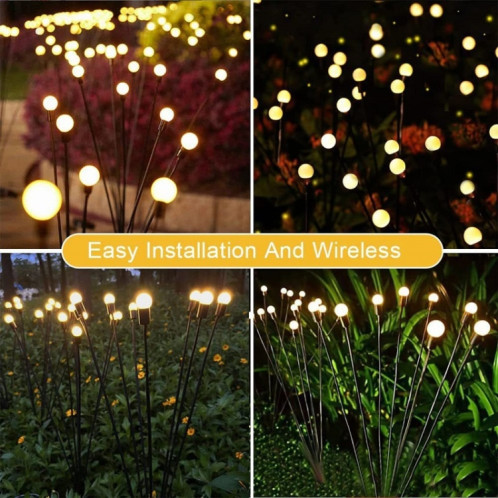La luciole solaire allume les lumières imperméables de pelouse de jardin extérieur de Noël, couleur: lumière de couleur de 6 têtes SH46021271-07