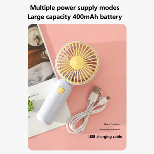 Petit ventilateur électrique de bureau portable à chargement USB (rose) SH801A1246-07