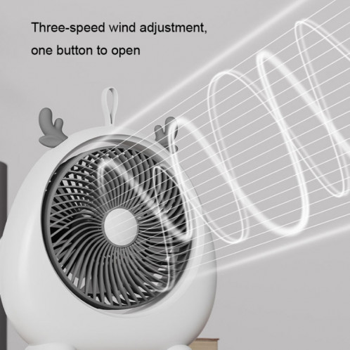 Ventilateur électrique de bureau d'oreille d'animal portatif de dortoir, modèle : Version directement insérée blanche SH8404618-09