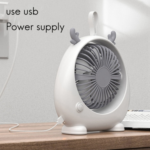 Ventilateur électrique de bureau d'oreille d'animal portatif de dortoir, modèle : Version directement insérée blanche SH8404618-09