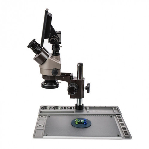 BAKU BA-011 Microscope électronique binomial Évaluation de bijoux Réparation de téléphone portable avec plate-forme de réparation de patch PCB (prise UE 220V) SB001A1508-011