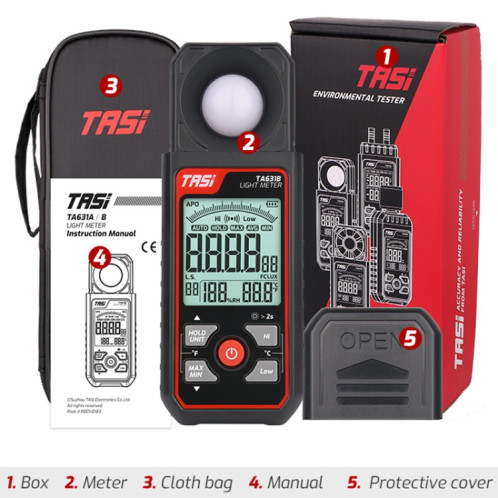 TASI TA631A 200 000 LUX Illuminating Meter Bright Test Instrument Brightness Light Meter ST46011730-010