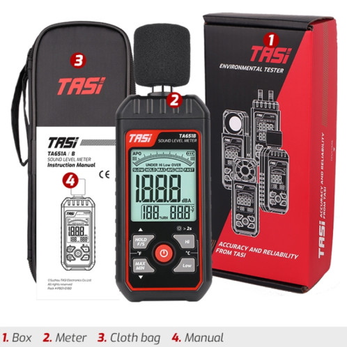 TASI TA651B Appareil de décibel pour testeur de bruit domestique ST51021411-09