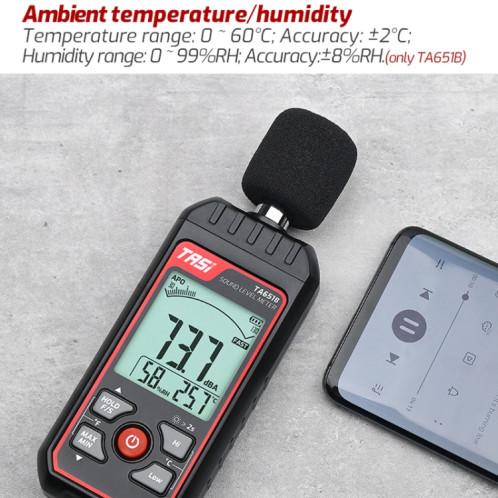 TASI TA651B Appareil de décibel pour testeur de bruit domestique ST51021411-09