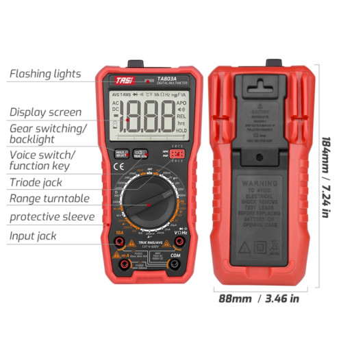 TASI TA803C multimètre numérique de haute précision affichage numérique multimètre d'électricien multifonction domestique ST58031566-010