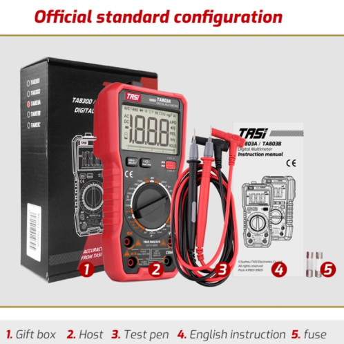 TASI TA803C multimètre numérique de haute précision affichage numérique multimètre d'électricien multifonction domestique ST58031566-010
