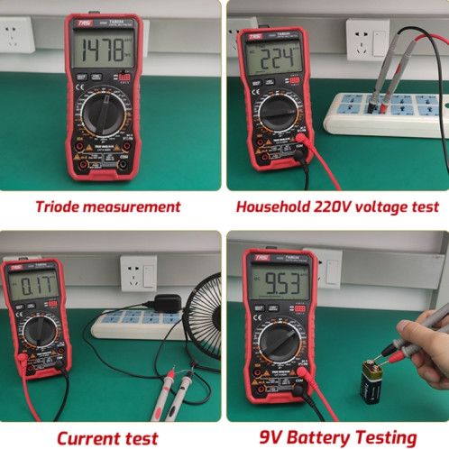TASI TA803B multimètre numérique de haute précision affichage numérique multimètre d'électricien multifonction domestique ST58026-010