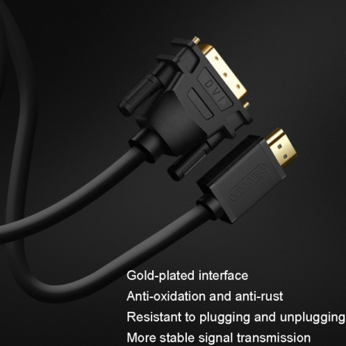 VEGGIEG HDMI vers DVI Computer TV HD Monitor Converter Cable Can Interchangeable, Longueur: 10m SV7507934-010