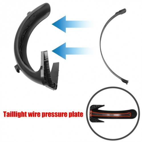 Couvercle de ligne de feu arrière de garde-boue pour pièces de Scooter électrique Ninebot Max G30 (noir) SH701A1021-07