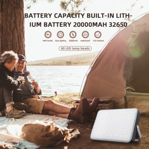 Camping en plein air LED étanche éclairage rechargeable USB (noir) SH801A379-015