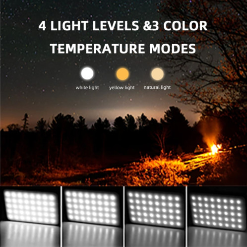 Camping en plein air LED étanche éclairage rechargeable USB (noir) SH801A379-015