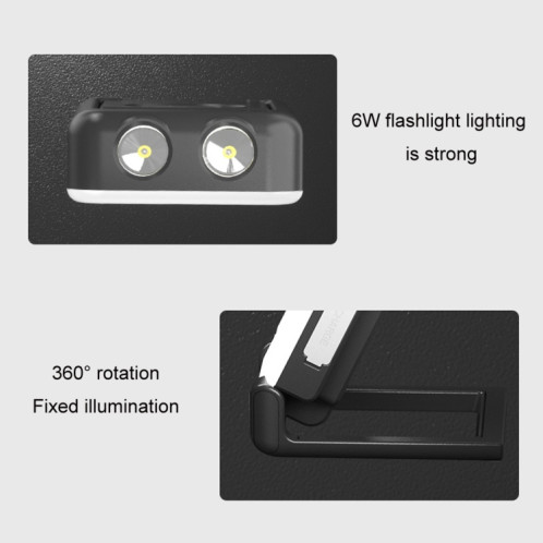 Lampe de camping multifonctionnelle en plein air rechargeable par USB (noir) SH301A271-011