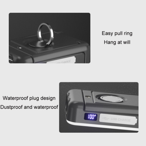 Lampe de camping multifonctionnelle en plein air rechargeable par USB (noir) SH301A271-011