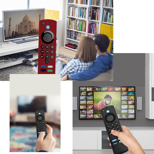 Boîtier de télécommande 2 pièces pour Amazon Fire TV Stick 2021 ALEXA 3e génération avec support Airtag (bleu lumineux) SH501D842-08