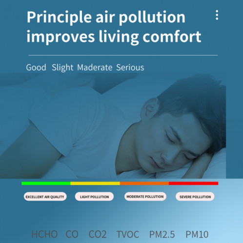 Détecteur de qualité de l'air PM2.5/PM10 Moniteur de qualité de l'air intérieur (blanc) SH301A899-08