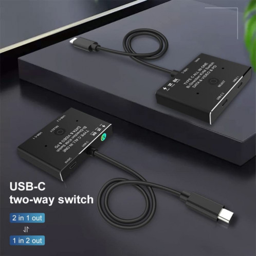 KC-C201 Commutateur bidirectionnel 8K30 Type-C / USB-C Répartiteur HD 10 Gbit/s SH67011635-04