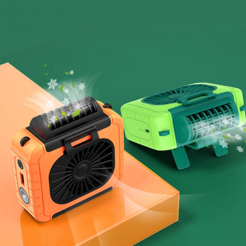 Ventilateur d'éclairage extérieur monté à la taille avec fonction d'alimentation, support multifonctionnel, ventilateur de cou suspendu (vert herbe) SH901F245-014