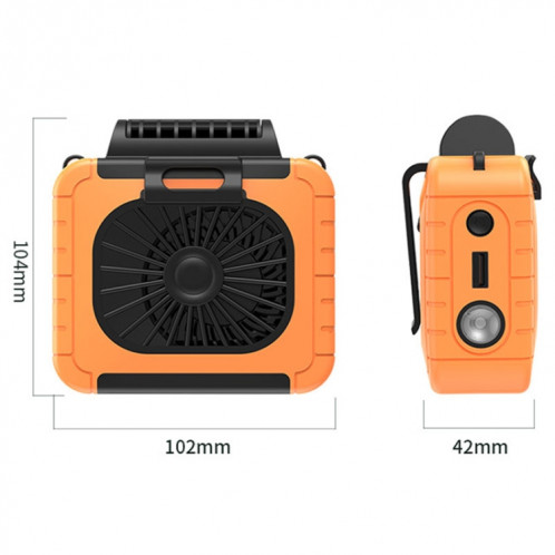 Ventilateur d'éclairage extérieur monté à la taille avec fonction d'alimentation, support multifonctionnel, ventilateur de cou suspendu (vert herbe) SH901F245-014