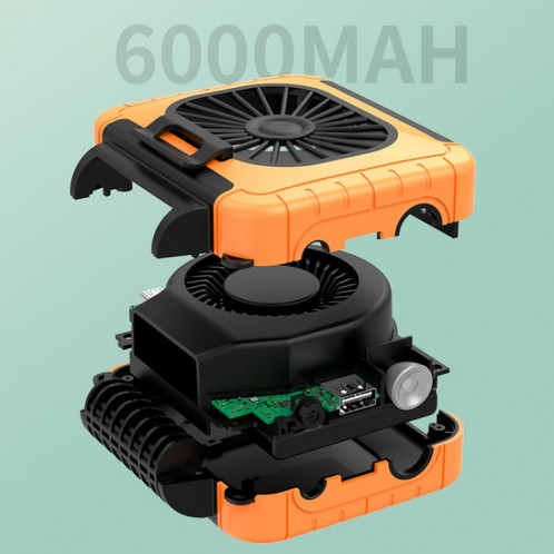 Ventilateur d'éclairage extérieur monté à la taille avec fonction d'alimentation, support multifonctionnel, ventilateur de cou suspendu (vert herbe) SH901F245-014