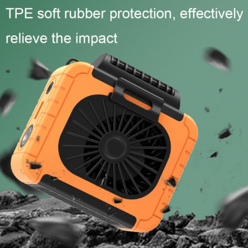 Ventilateur d'éclairage extérieur monté à la taille avec fonction d'alimentation, support multifonctionnel, ventilateur de cou suspendu (vert herbe) SH901F245-014