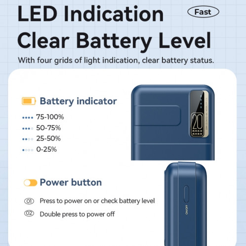 Remax RPP-316 20000 mAh 20 W + 22,5 W PD + QC Alimentation mobile à charge rapide (Marine) SR601B1764-012