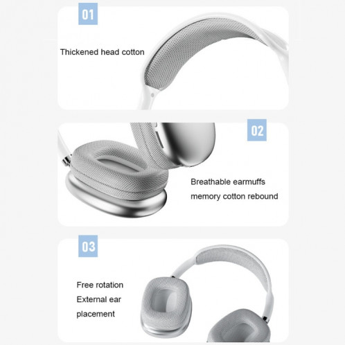 Casque de jeu stéréo sans fil Bluetooth avec réduction de bruit (bleu) SH301D1639-013