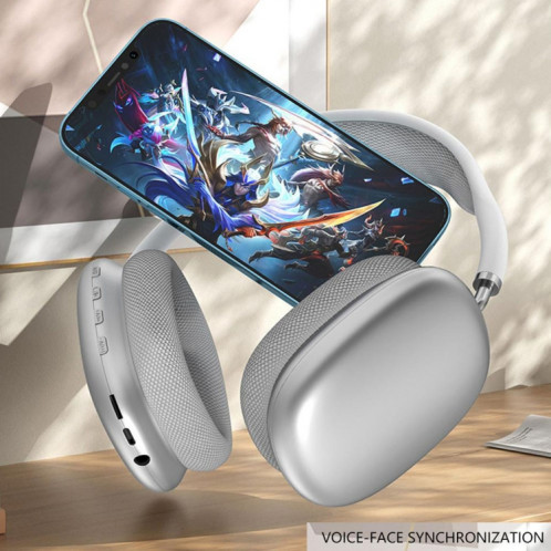 Casque de jeu stéréo sans fil Bluetooth avec réduction de bruit (argent) SH301A660-013