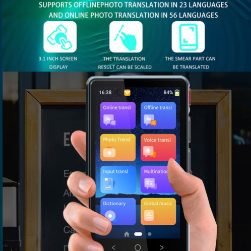 P40 Multi-pays Smart Translator Interprétation simultanée Photo hors ligne Traduction Enregistrement à la traduction (Noir) SH001A128-011