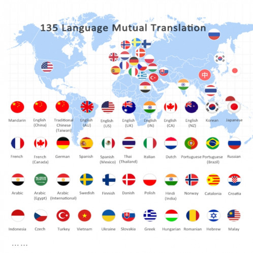 P40 Multi-pays Smart Translator Interprétation simultanée Photo hors ligne Traduction Enregistrement à la traduction (Noir) SH001A128-011