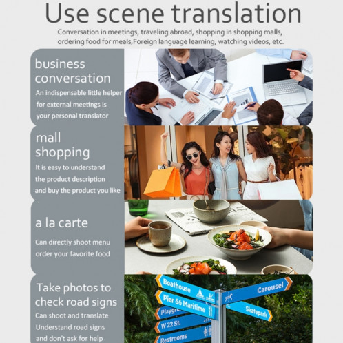 F6 Machine de Traduction 139 Langues Interprétées Traduction en Ligne 14 Traducteur Caméra Enregistrement Interprétation Contemporaine (Bleu Royal) SH501B1030-012