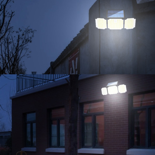 Lampe de cour extérieure solaire à 3 têtes 238 LED Lampe de rue à induction pour corps humain étanche SH11011007-013