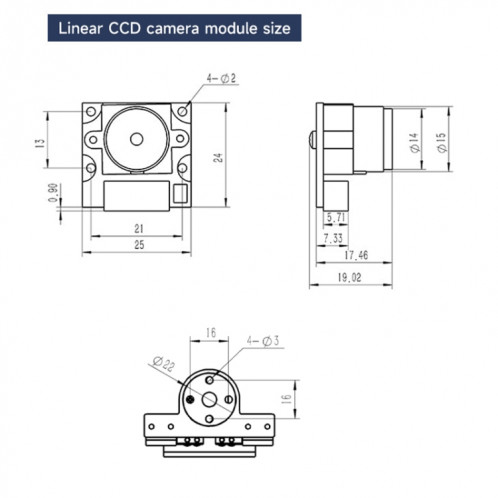 Capteur linéaire de module de caméra CCD à colonne unique Yahboom, modèle : TSL1401 SY2301467-014