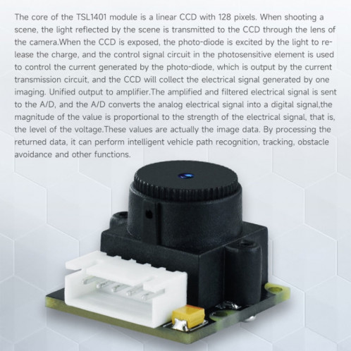 Capteur linéaire de module de caméra CCD à colonne unique Yahboom, modèle : TSL1401 + support SY2302287-014