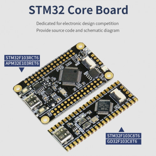 Carte de développement Yahboom MCU RCT6 Carte de base du système ARM de carte expérimentale STM32, spécification: écran couleur TFT de 0,96 pouce SY3405342-015