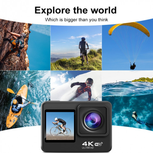 Caméra de sport extérieure étanche vidéo couleur WIFI double écran HD 4K anti-tremblement (AT-Q60AR) SH401A930-012