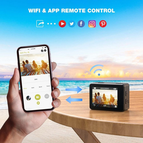 Caméra de sport extérieure étanche vidéo couleur WIFI double écran HD 4K anti-tremblement (AT-Q60AR) SH401A930-012