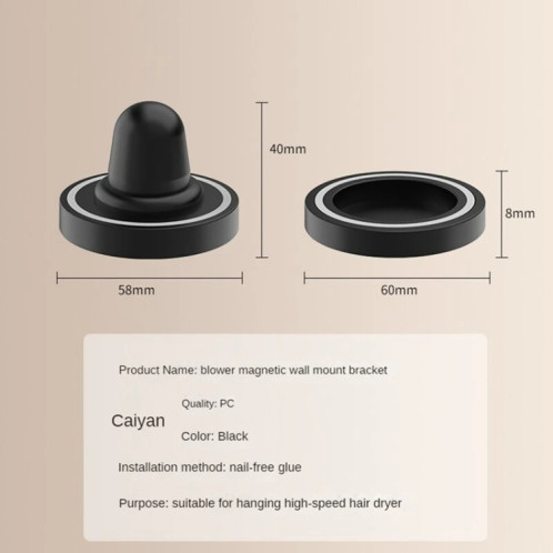 Pour Dyson sèche-cheveux buse sans poinçon salle de bain mural support de ventilateur magnétique buse cintre de rangement SH65021002-09