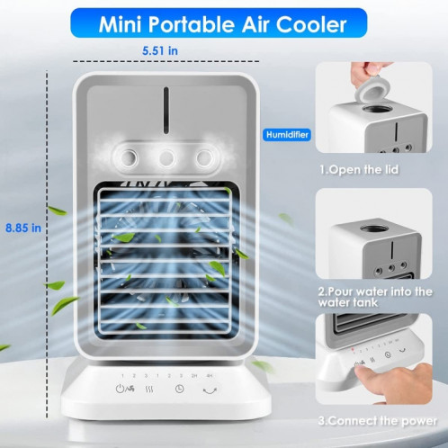 USB Mini Desktop Spray Humidification Ventilateur De Refroidissement Climatiseur Domestique Ventilateur Refroidisseur (2000 mAh) SH301A1850-06
