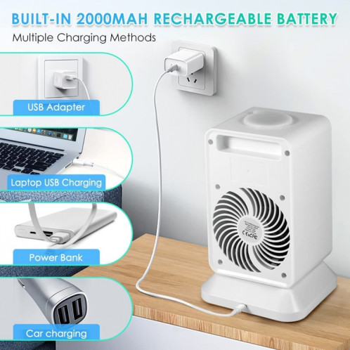 USB Mini Desktop Spray Humidification Ventilateur De Refroidissement Climatiseur Domestique Ventilateur Refroidisseur (2000 mAh) SH301A1850-06