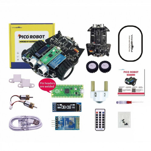 Kit de carte de développement de voiture intelligente de programmation Yahboom Python pour Raspberry Pi Pico (robot Pico) SY201A1094-021