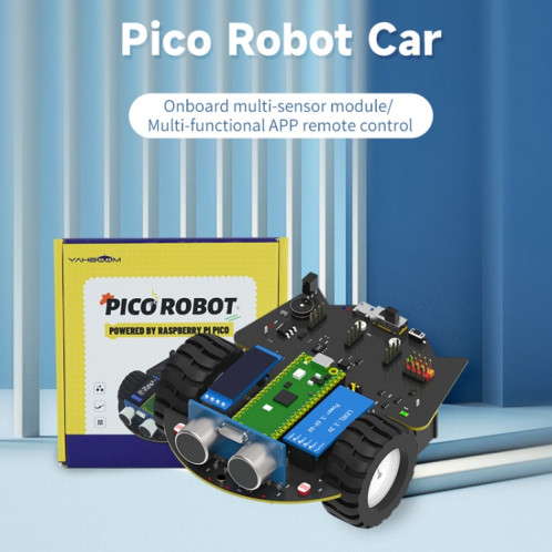 Kit de carte de développement de voiture intelligente de programmation Yahboom Python pour Raspberry Pi Pico (robot Pico) SY201A1094-021